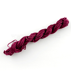 Nylon Thread, Nylon Jewelry Cord for Custom Woven Bracelets Making, Cerise, 1mm, about 26m/bundle, 10bundles/bag, about 284.34 Yards(260m)/Bag.(NWIR-R002-1mm-8)