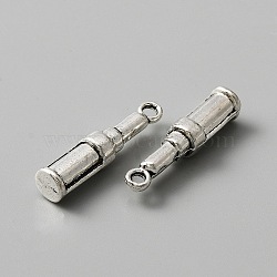 Tibetan Style Alloy Pendants, Lipstick Charms, Antique Silver, 24x5.5mm, Hole: 1.6mm(FIND-CJC0012-033)