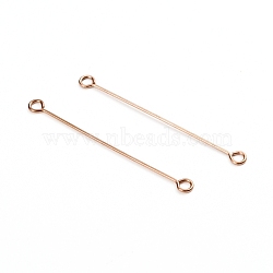 Ion Plating(IP) 304 Stainless Steel Eye Pins, Double Sided Eye Pins, Rose Gold, 36x0.6mm, Hole: 1.5mm(X-STAS-I141-01A-RG)