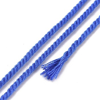 Cotton Cord, Braided Rope, with Paper Reel, for Wall Hanging, Crafts, Gift Wrapping, Royal Blue, 1.5mm, about 21.87 Yards(20m)/Roll