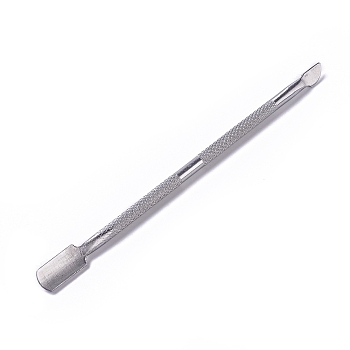 Double Head Stainless Steel Cuticle Pusher and Cutter, Durable Manicure and Pedicure Tool, for Fingernails and Toenails, Stainless Steel Color, 127x5.5~8x4.3mm