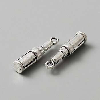 Tibetan Style Alloy Pendants, Lipstick Charms, Antique Silver, 24x5.5mm, Hole: 1.6mm