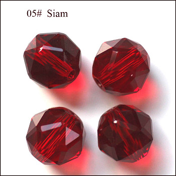 Imitation Austrian Crystal Beads, Grade AAA, Faceted, Round, Dark Red, 8mm, Hole: 0.9~1mm
