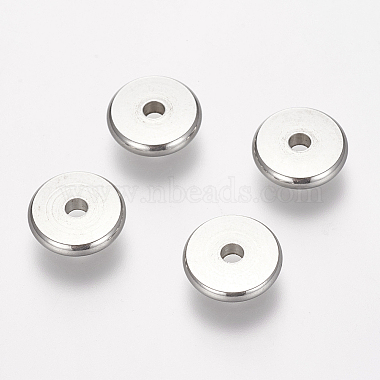 Stainless Steel Color Flat Round Stainless Steel Spacer Beads