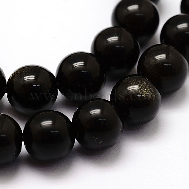 Natural Obsidian Beads Strands(X-G-F364-08-10mm)-3