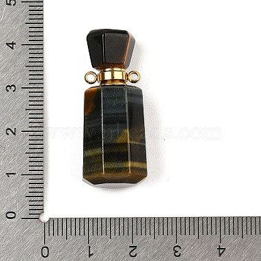 Natural Tiger Eye Perfume Bottle Pendants(G-P554-G04)-3