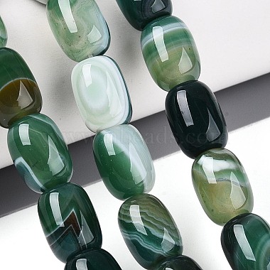 Dyed Natural Banded Agate Beads Strands(G-T144-44E)-1