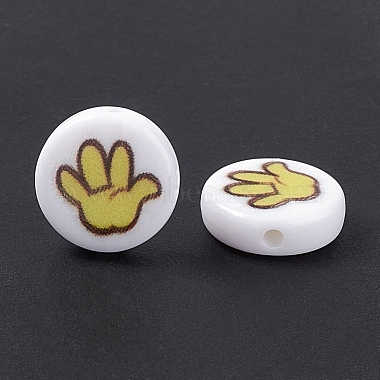 Perles acryliques imprimés opaques(SACR-F004-01B)-4