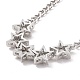 Clear Cubic Zirconia Star Pendant Necklace with Brass Curb Chains for Women(NJEW-E042-01P)-3