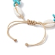 Natural Shell & Synthetic Turquoise Braided Bead Anklets(AJEW-AN00562-04)-4