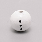 Painted Natural Wood Beads, Round, White, 19mm, Hole: 4~5mm(WOOD-WH0115-82)