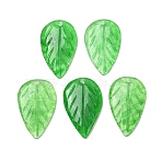 Dyed Natural Quartz Carved Pendants, Leaf Charms, Green, 26~27x16~17x3mm, Hole: 1.4~1.8mm(GG-CBA0022-17)