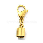 304 Stainless Steel Cord Ends, with Lobster Claw Clasps, Golden, 28mm, Inner Diameter: 6mm(STAS-K273-07B-G)