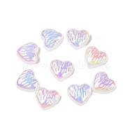 UV Plating Acrylic Cabochons, Iridescent, Heart, Colorful, 11.5~12x12~12.5x4mm(OACR-H121-02A)