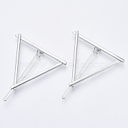 Alloy Hollow Geometric Hair Pin, Ponytail Holder Statement, Hair Accessories for Women, Cadmium Free & Lead Free, Triangle, Platinum, 56x50mm, Clip: 62mm long(X-PHAR-N005-015P)