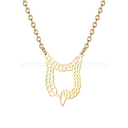 Stainless Steel Pendant Necklaces for Women, Real 18K Gold Plated, no size(RN1882-1)