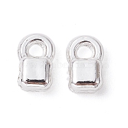 Alloy Charms, Long-Lasting Plated, Square, Silver, 6x3.5x2.5mm, Hole: 1 and 1.5mm(FIND-B029-01S)