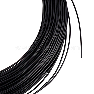 PVC Covered Iron Boning Strips, Wire for Millinery Hat Brims, Black, 1mm(FIND-WH0260-24A)