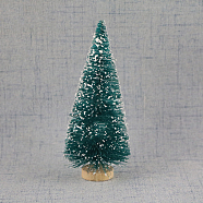 Miniature Christmas Pine Tree Ornaments, Micro Landscape Home Dollhouse Accessories, Pretending Prop Decorations, Dark Cyan, 120~125mm(TREE-PW0001-86B)