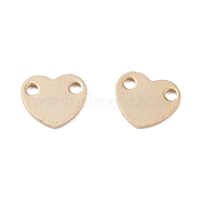 Brass Link Connectors, Long-Lasting Plated, Heart, Real 24K Gold Plated, 5.5x6.5x0.4mm, Hole: 1mm(KK-K253-08G)