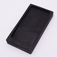 Natural Stone Inkstone, for Grinding Ink, Rectangle, Black, 12x6.5x1.6cm(AJEW-WH0171-84)