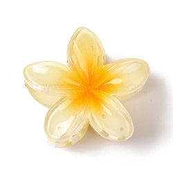Plastic Claw Hair Clips, with Iron Findings, for Woman Girls, Flower, Gold, 74x79x45mm(OHAR-P020-08C)