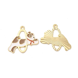 Alloy Enamel Pendants, Golden, Dog Charm, Camel, 26x28.5x1.5mm, Hole: 2mm(ENAM-D046-10G)