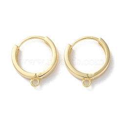 Brass Hoop Earrings Findings, with Horizontal Loops, Golden, 18x3mm, hoie:1.6mm.(EJEW-M025-02P)