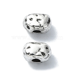 Tibetan Style Alloy Beads, Oval, Antique Silver, 4x6x4mm, Hole: 1.6mm, about 1315pcs/500g(TIBEB-F065-17AS)