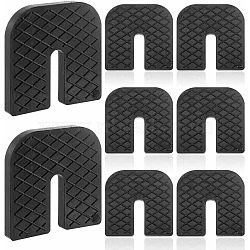 Rubber Shock Absorber Sound Isolation Pad, for Air Conditioning Condenser Outer Machine, Arch, Black, 70x70x10mm, Slot: 38x10mm(AJEW-WH0042-59)