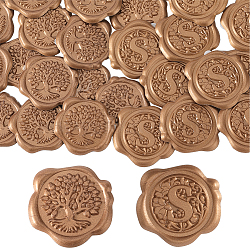 50Pcs 2 Styles Adhesive Wax Seal Stickers, For Envelope Seal, Tree of Life & Letter S, 25mm, 25pcs/style(DIY-CP0010-24)