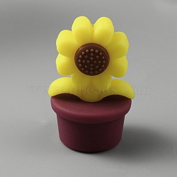 Sunflower Silicone Beads, Dark Red, 30x19x18mm, Hole: 2.2mm(SIL-WH0008-40E)