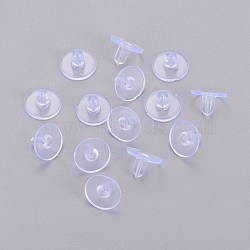 Silicone Ear Nuts, Earring Backs, Clear, 6x9mm, about 10000pcs/bag(SIL-L001-01)