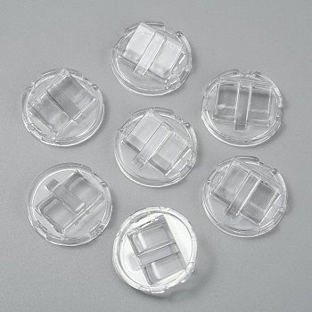 Plastic Ring Display Stands, Finger Ring Showing Holder, Round, Clear, 2.7x0.9cm