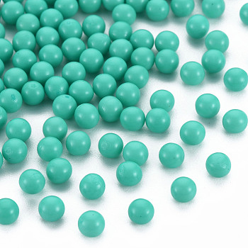 Opaque Acrylic Beads, No Hole, Round, Dark Turquoise, 4mm, about 14000pcs/500g