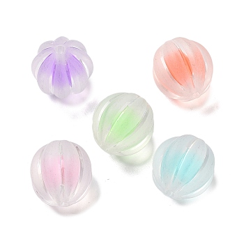 Transparent Acrylic Beads, Bead in Beads, Frosted, Round, Mixed Color, 16x15.5mm, Hole: 2mm, about 238pcs/500g