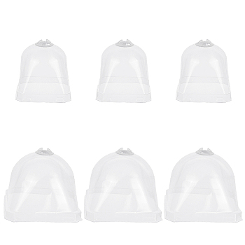 Plastic Plant Nursery Insulation Cover Bells Breathable Covers Frost Guard for Outdoor Succulent Flowers Warming, Clear, 73~105x73~105x75~85mm, Inner Diameter: 70~100x70~100mm