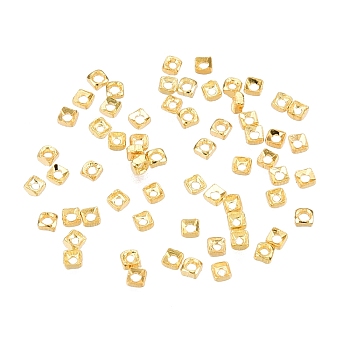 925 Sterling Silver Spacer Beads, Square, Real 18K Gold Plated, 1.5x1.5x1mm, Hole: 0.5~0.7mm