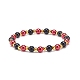 Glass & Iron Round Beaded Stretch Bracelet for Women(BJEW-JB08510-01)-1