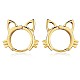 Women Cat Brass Leverback Earrings(JE965B)-1