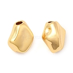 Brass Beads, Nuggets, Nickel Free, Real 18K Gold Plated, 6.6x5.5x4.5mm, Hole: 1mm(KK-D407-05G)
