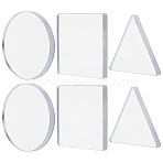 3Pcs Silicone Gel Printing Plate for Arts and Crafts, Mixed Shapes, Clear, 75x8.5mm(DIY-WH0816-135)