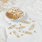 30Pcs Iron Frame Hook Hanger, with 60Pcs Iron Screws, for Photo Frames, Golden, 49x13x1mm(FIND-LP0009-08)