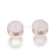 Brass Rings Silicone Ear Nuts, Frosted, Earring Backs, Rose Gold, 5.7x5.7x4.5mm, Hole: 1mm(SIL-N003-04RG)