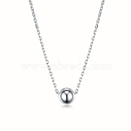 Fashionable S925 Silver Round Bead Lariat Necklace, Stretchable & Layerable Versatile Collarbone Chain for Women(XX9369-1)