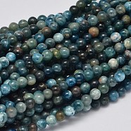 Round Natural Apatite Beads Strands, Grade AB, 4mm, Hole: 1mm, 13.78''(35cm)(G-K068-02-4mm)