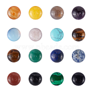 Mixed Gemstone Cabochons, Half Round/Dome, Mixed Dyed and Undyed, 20x6~6.5mm, 16pcs/box(G-GA0001-07)