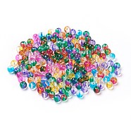 Two Tone Transparent Glass Beads, Round, Mixed Color, 3.5~5mm, Hole: 0.8~1mm(GLAA-G065-01)