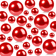 ABS Plastic Imitation Pearl Beads, No Hole, Red, 10~30mm, 150pcs/set(FIND-WH0127-18D)