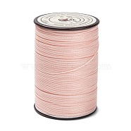 Round Waxed Polyester Thread String, Micro Macrame Cord, Twisted Cord, for Leather Sewing Stitching, Pink, 0.45mm, about 174.97 yards(160m)/roll(YC-D004-02B-004)